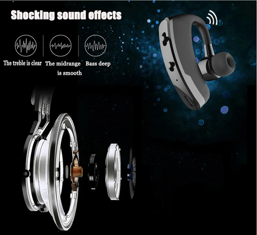 ClassicV9 무선 음성 제어 음악 스포츠 블루투스 핸즈프리 이어폰 블루투스 헤드셋 헤드폰 소음 차단 헤드셋