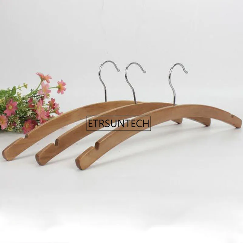 Natural Moon Style Arched Wooden Hanger for Shirts Non Slip Home Closet Organization Hotel Hanger 50pcs/lot