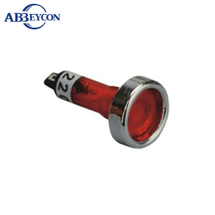 

ZS60 12mm Dia metal ring red button 6-24v voltage can be custom-made pilot light 24v indicator lamp