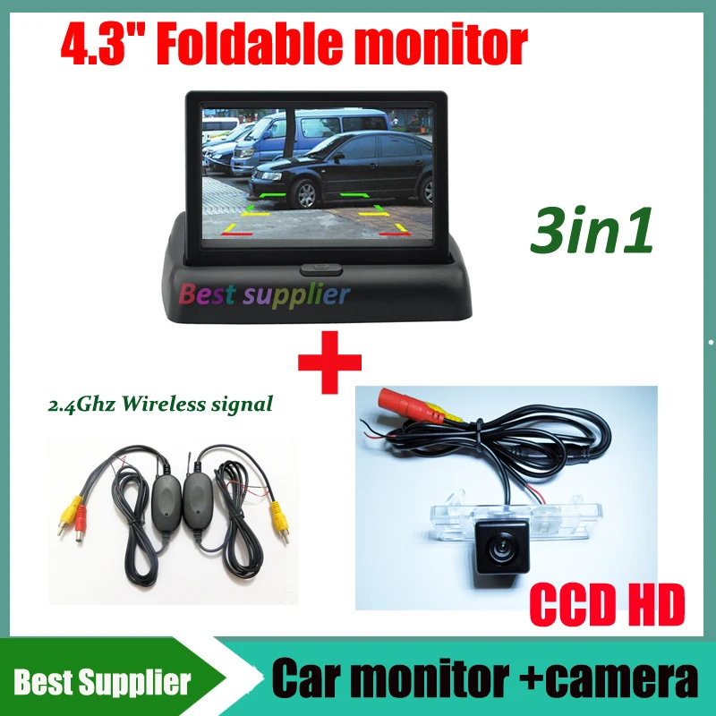 

2.4G wireless car rear view parking camera For Nissan Geniss Qashqai X-Trail Pathfinder Dualis Sunny Juke Peugeot 307cc +Monitor