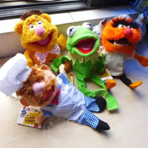 The Muppets Puppet Kermit Frog Fozzie Bear Swedish Chef Miss Piggy Gonzo WALDORF Plush Stuffed 28cm Hand Puppets Baby Kids  Toys