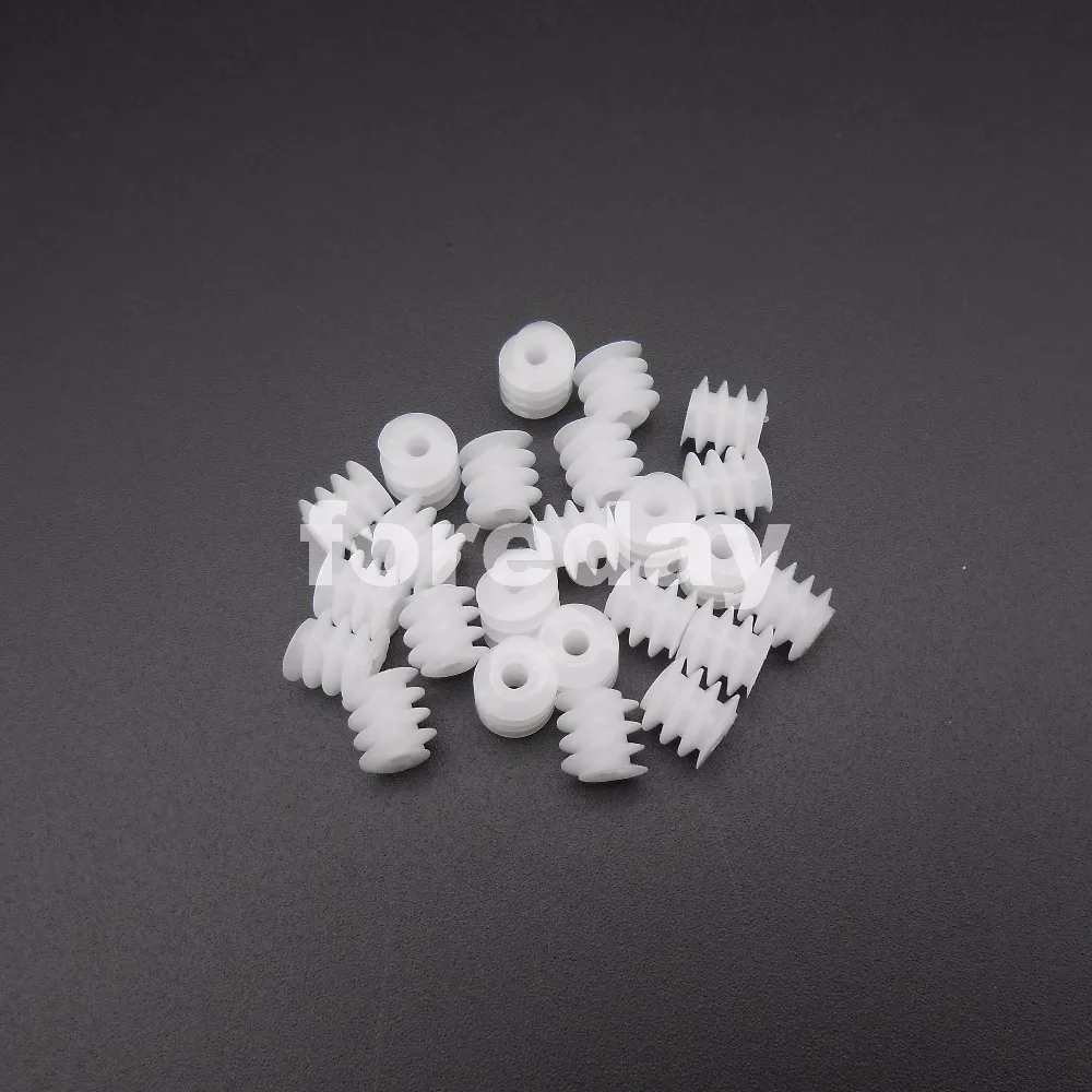 50PCS Worm reduction gear 6*6mm hole 0.5M Aperture : 2mm 1.95mm D= 6mm DIY plastic gears 6MMX6MM 0.5 Modulus 50PCS/LOT *FD618X50