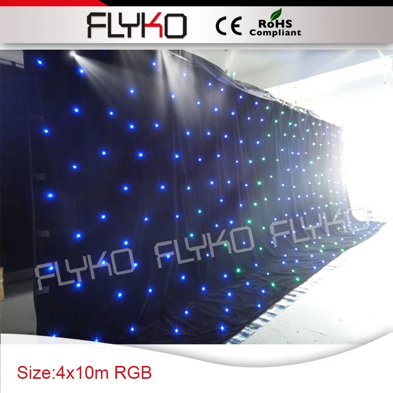 

FLYKO4*10m fireproof LED star cloth decoration on wedding