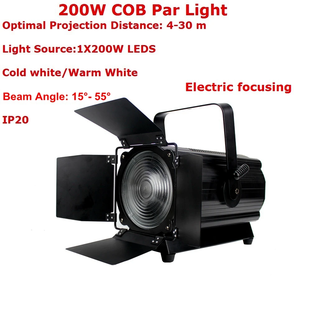 

COB Par Lights 200W High Brightness Aluminium DJ DMX Led Beam Wash Strobe Effect Stage Lighting Cold White Or Warm White