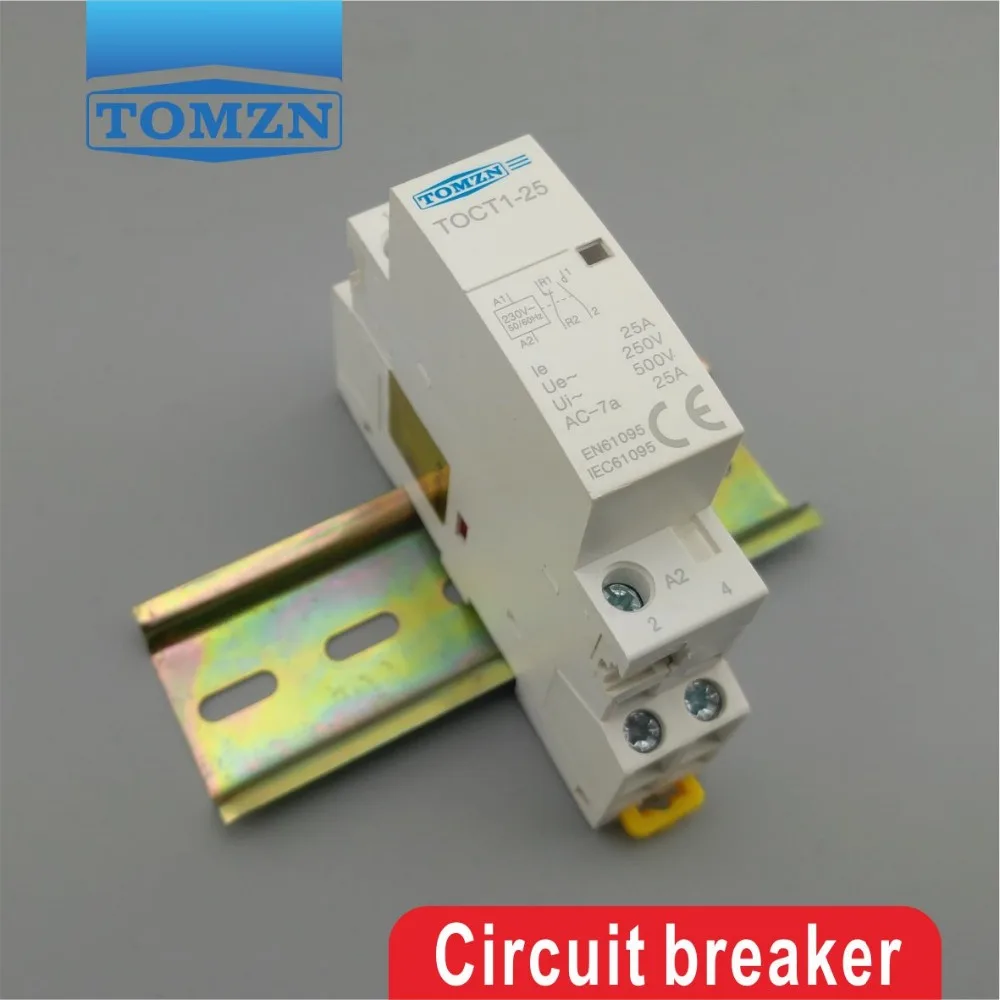 TOCT1 2P 25A 1NC 1NO 230V 50/60HZ Din rail Household ac Modular contactor one normal open and one normal close