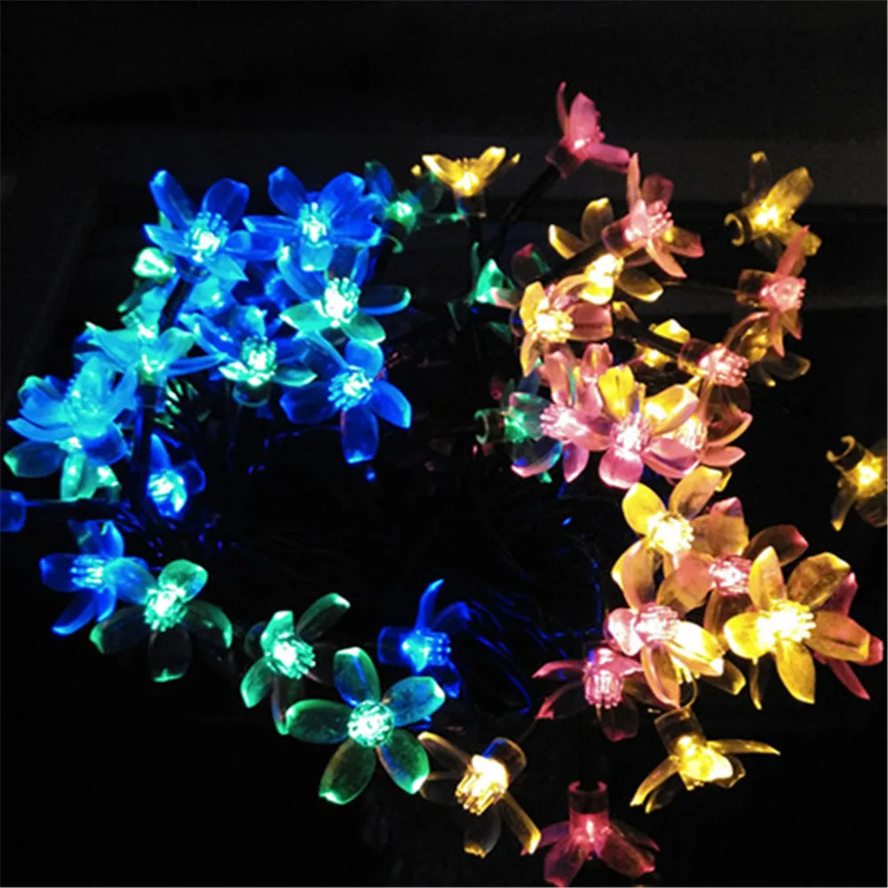 Big Sale LED Solar  7M 50L Cherry Sakura PendantString Lawn Lights Decoration For Christmas Party Outdoor Garden La Luce solare.