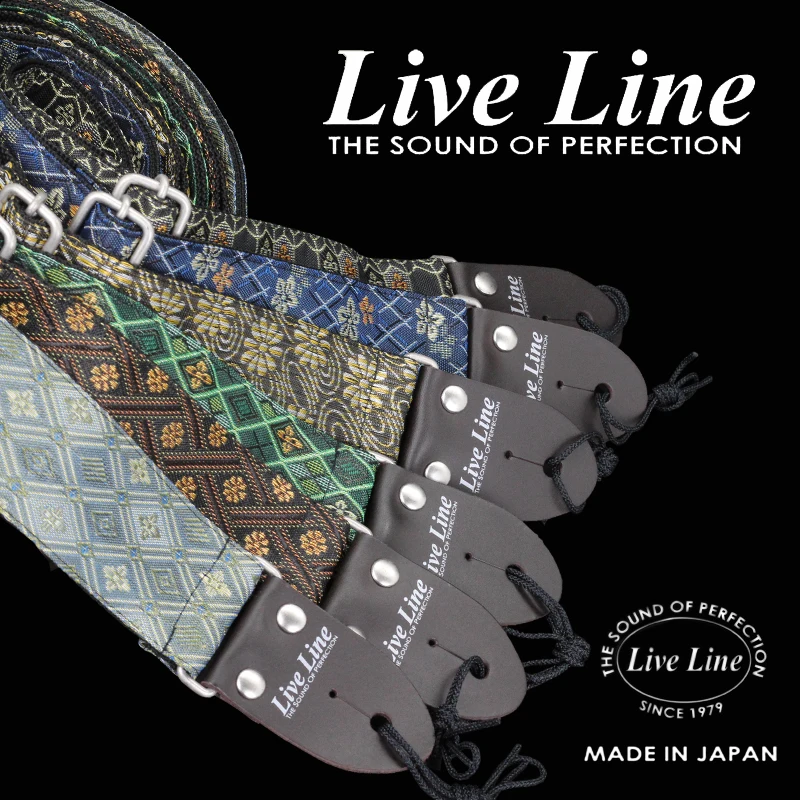 Live Line Tatami-Beri Series 50mm Width Handcrafted Guitar Straps / Leather End, Made in Japan