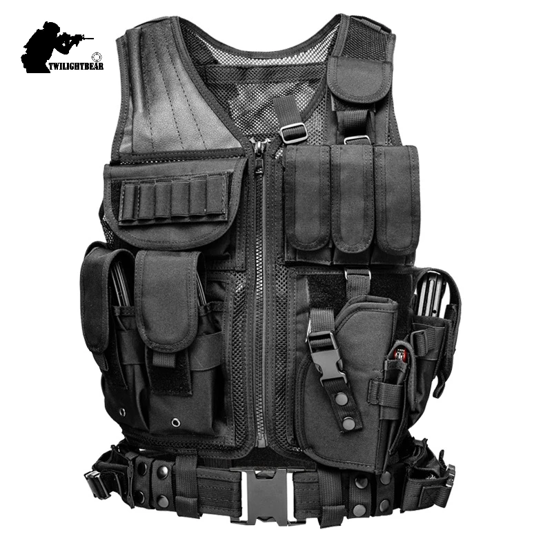 Airsoft Tactical Vest High Quality Nylon MELLO Multi-function Mesh Army Combat Vest CS Paintball Vest Police Equipment A2F045