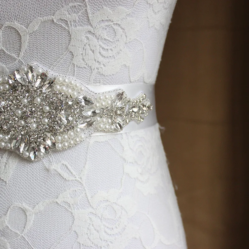 2016 New Arrival Handmade crystal rhinestone Beaded embellishment waist belt Wedding Bridal Sash women costume Belt