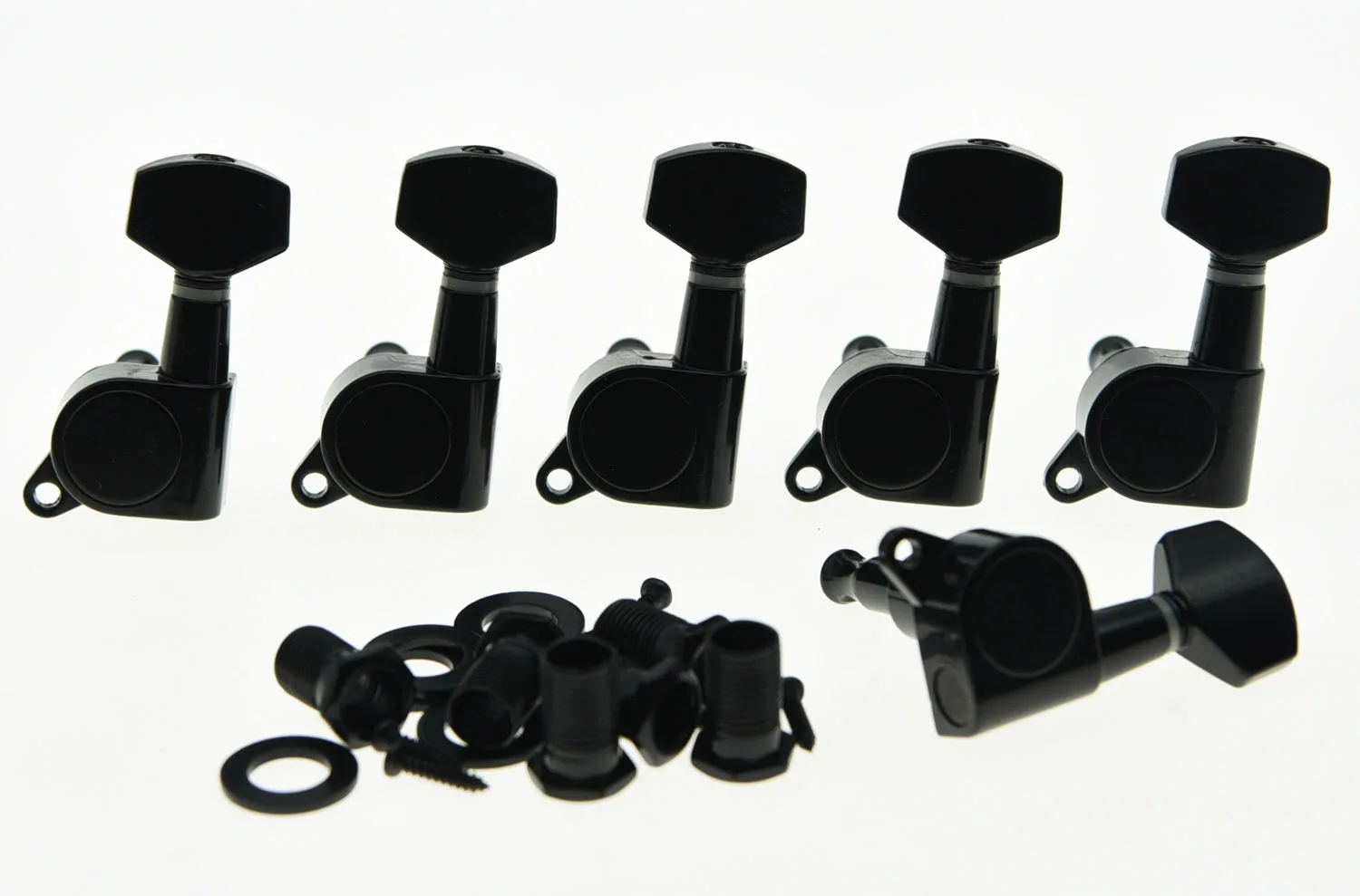 KAISH Left Handed Black Guitar Tuning Keys Lefty Tuners Machine Heads Fits for Strat TL