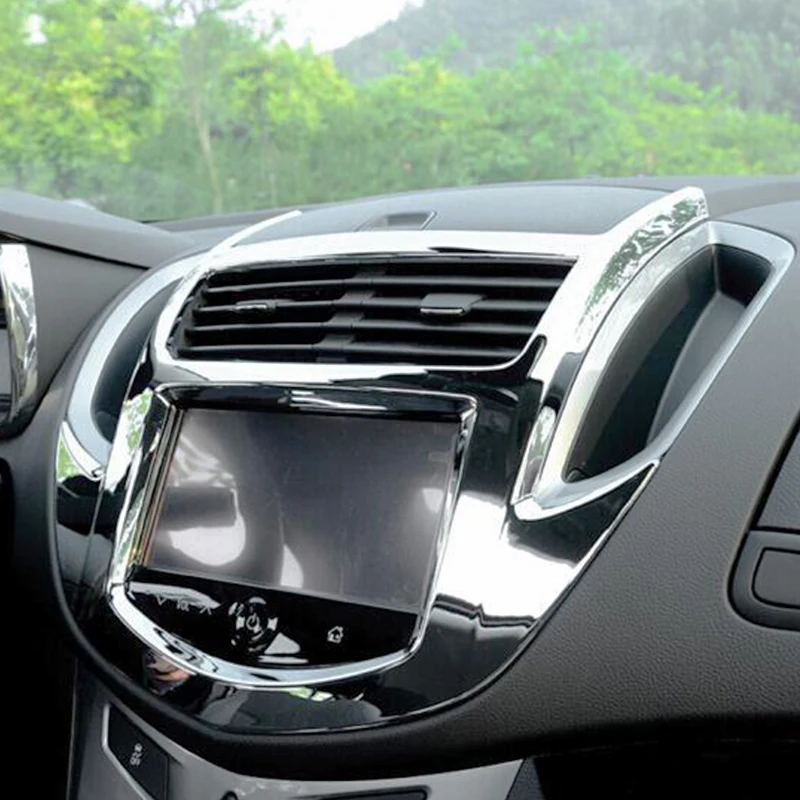 For Chevrolet Trax 2014-2016 ABS Chrome/Matte Car Central Console air outlet Panel frame styling cover trim accessories 1pcs