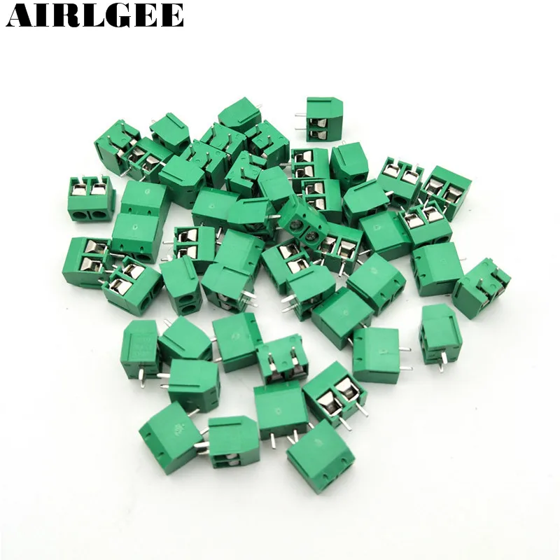 50Pcs 300V 15A 2Position PCB Board Screw Terminal Block Connector 5mm Pitch Free shipping