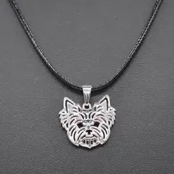 Female Rope Chain Yorkshire Terrier Pendant Necklaces Lovers Alloy Dog Necklaces For Women and Men