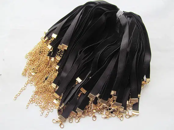 10pcs 13inches Adjustable 10mm Flat Black Velvet Choker Necklace Cord String Rope,DIY Beading Pendant Charm Cord,Tatto Choker
