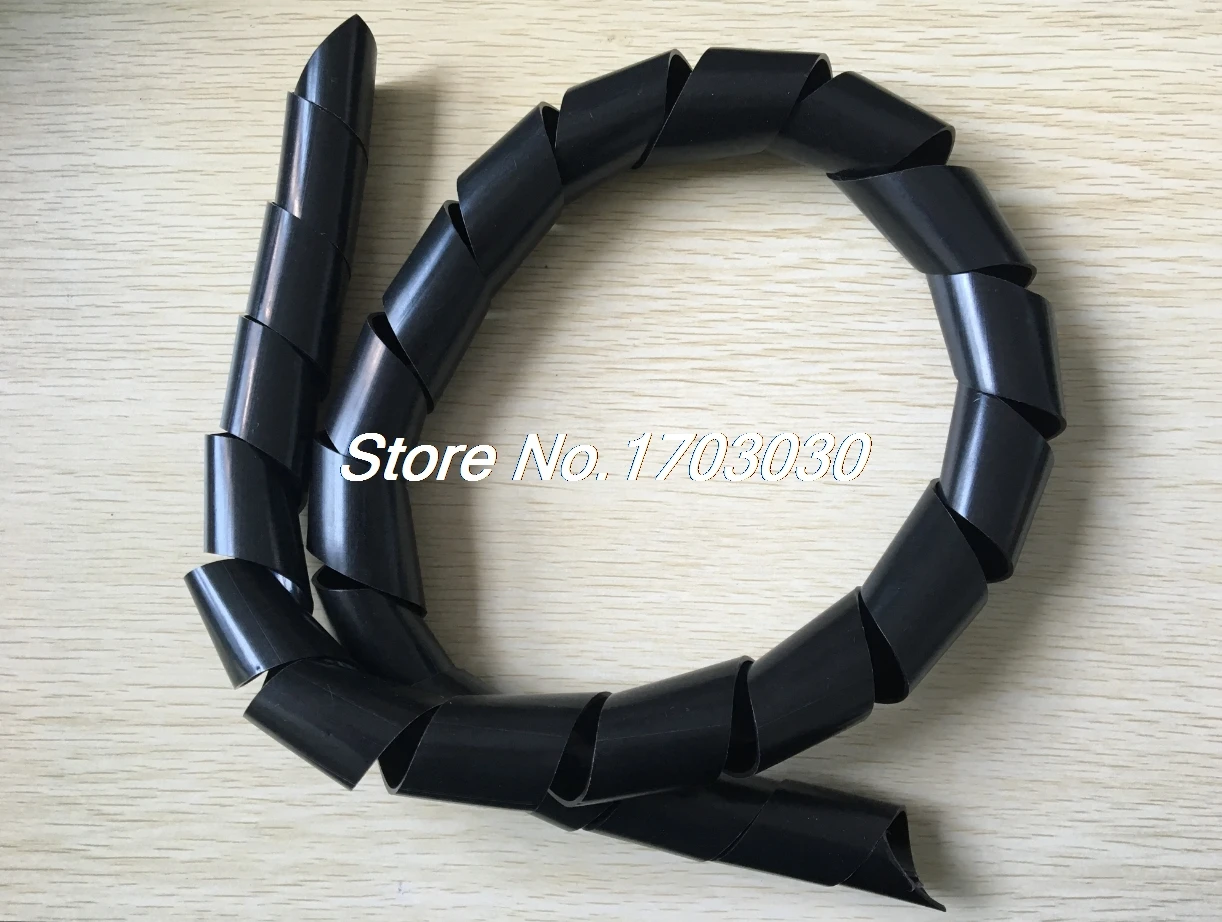 1.1Meter Long PE Polyethylene 30mm Spiral Cable Wire Wrap Tube Black