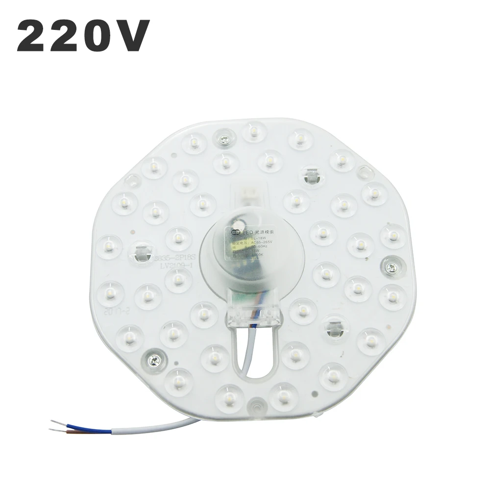 Moduł LED 220 V Wymień lampy sufitowe 12 W 18 W 24 W Dekoracja modułu źródłowego Wygodna instalacja SMD2835 Biały i ciepły biały