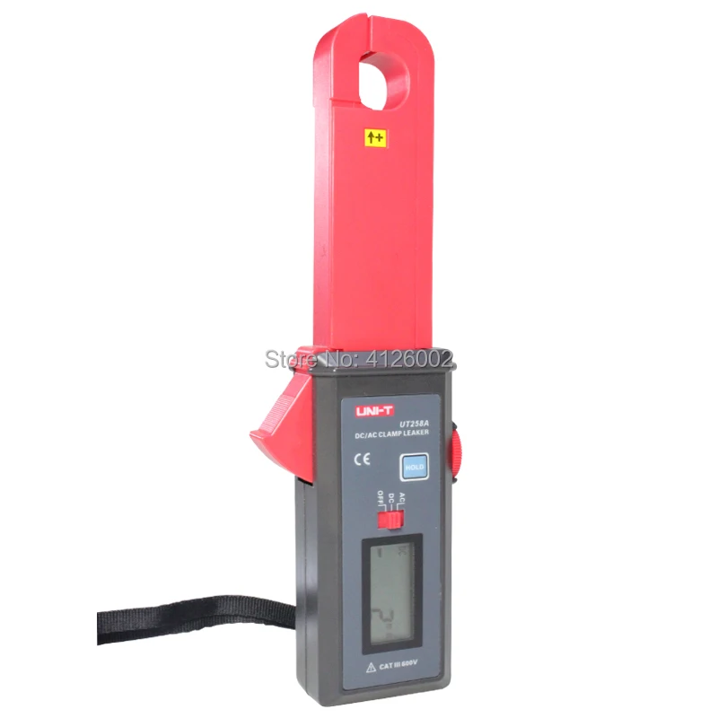UNI-T UT258A مقياس تسرب التيار المتناوب/تيار مستمر؛ مقياس التيار الكهربائي 60 أمبير، نقل البيانات RS-232، تخزين البيانات/وظيفة التثبيت الرقمي/الصفر