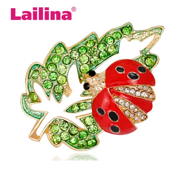 

European and American popular enamel maple leaf seven star ladybug brooch