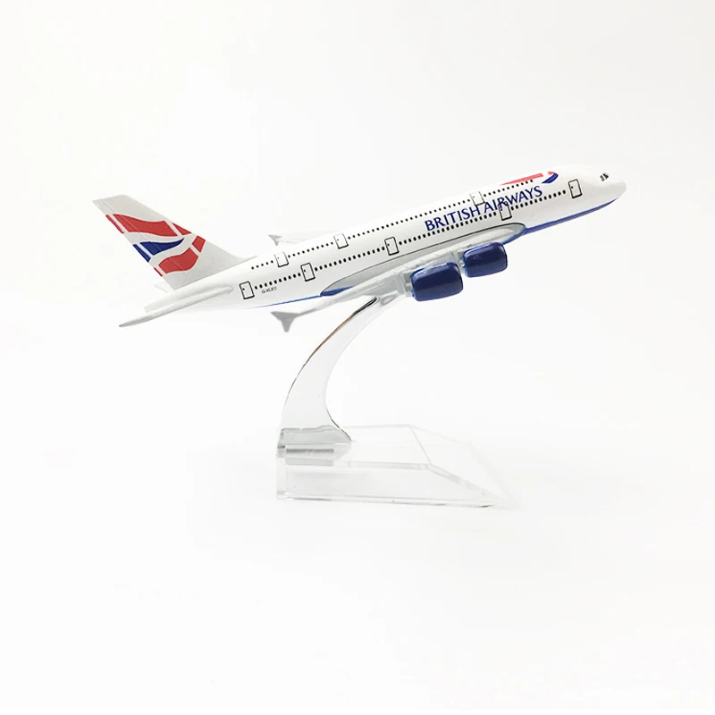 Free shipping British Airways aeroplane model Airbus A380 airplane 16CM Metal alloy diecast 1:400 airplane model toy for childre