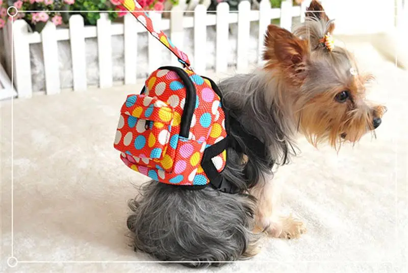 Printed Bag Pet Backpack Dog Harnesses Leashes Set Pet Chest Rope Leading Products for Animals Collar Acessorios Traction