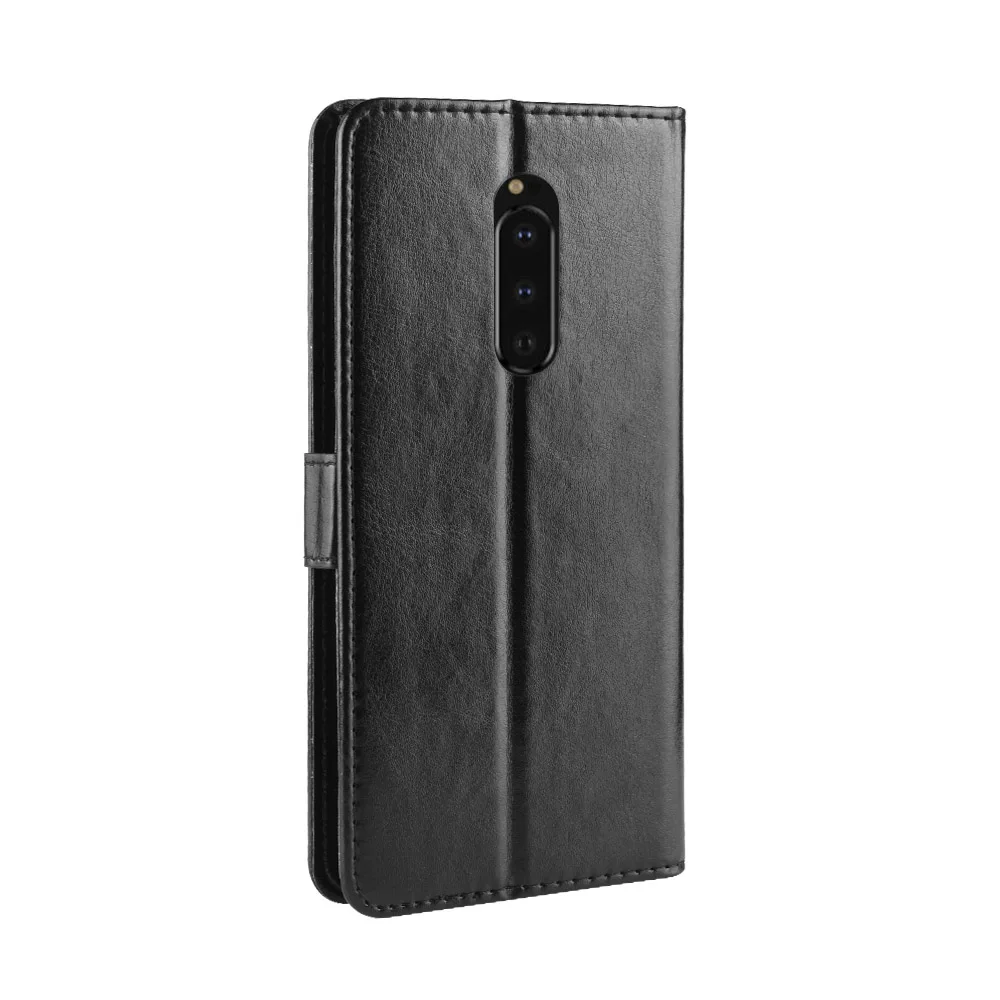 For Sony Xperia 1 Case Retro Wallet Flip Style Glossy PU Leather Protective Phone Cover For Sony Xperia 1 J8110 J8170 J9110 Case