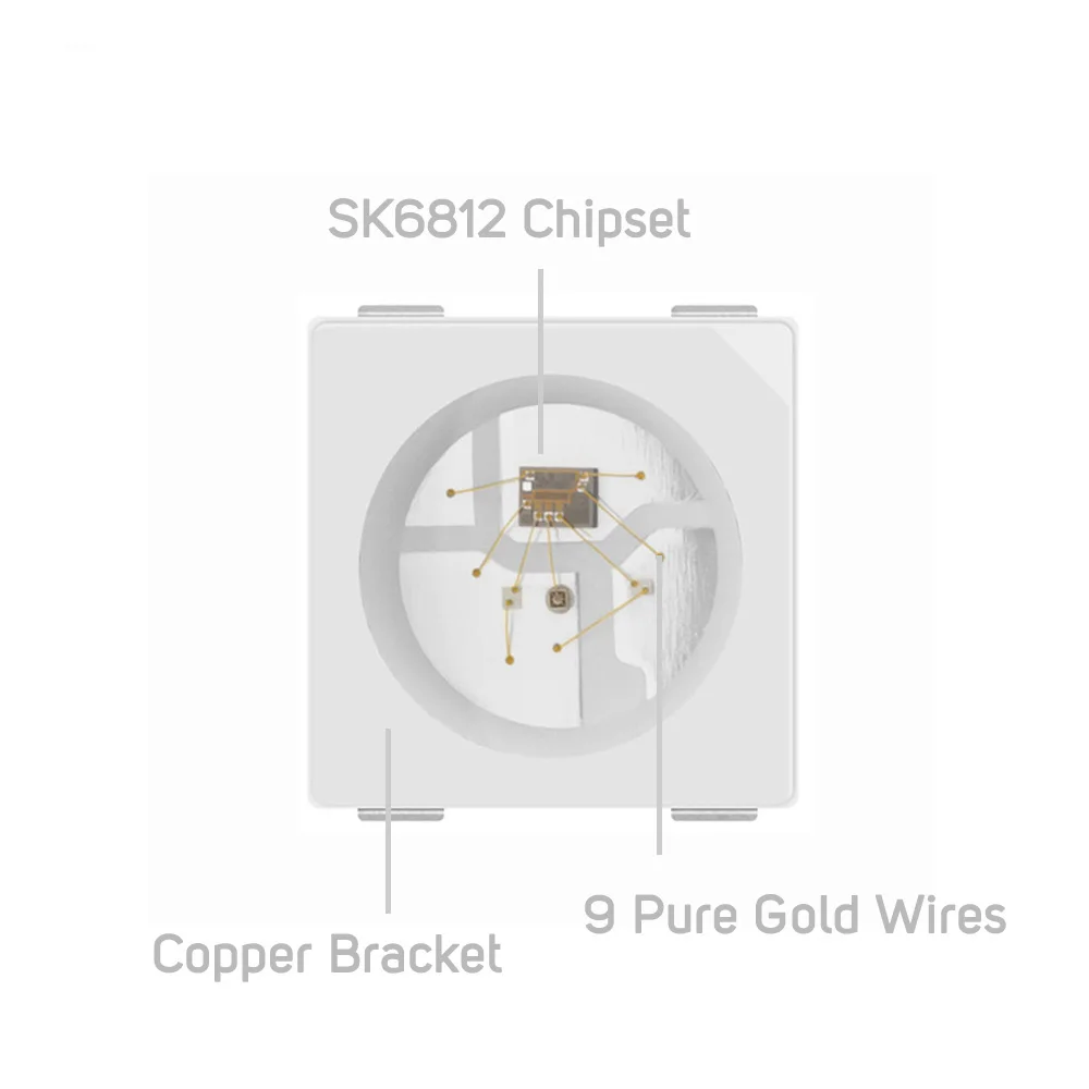 10 Pcs - 100 Pcs SK6812 5050/3535 RGB Pixel SMD Similar With WS2812B Individually Addressable Digital Full Color LED Chip DC5V