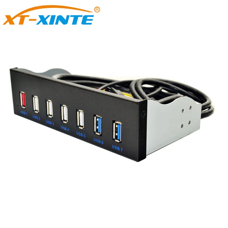 5,25 zoll 19pin zu 2Ports USB 3,0 4Ports USB 2,0 Optisches Laufwerk Front Panel USB Hub Schnelle Wechsler BC 1,2 Stecker für PC Desktop