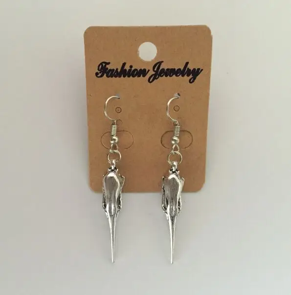 Kolibri Ohrring Rabe Vogel Schädel böhmischen Ohr stecker langen Schnabel Mode Rock Schmuck heißen Ohr Anhänger Gothic