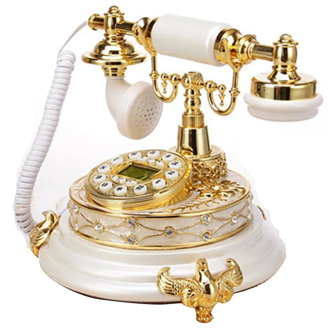 Antique landline for the elderly Telephone Classical retro white vintage fixed desk phone made of resin home office  europe