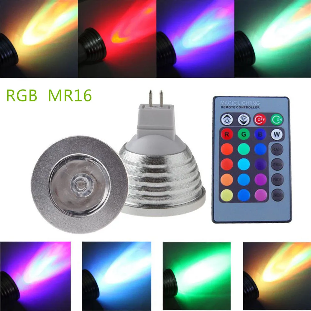 

10PCS Energy saving lamp16 Color Change MR16/GU5.3 5w RGBW LED bulb light color of infrared remote control DC12V/AC85-265V