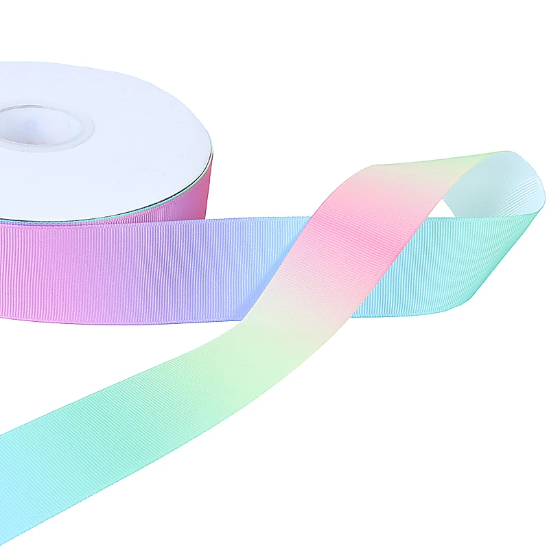 

FLRA Ribbon Free shipping 16/22/25/38/50/75mm rainbow ombre grosgrain ribbons