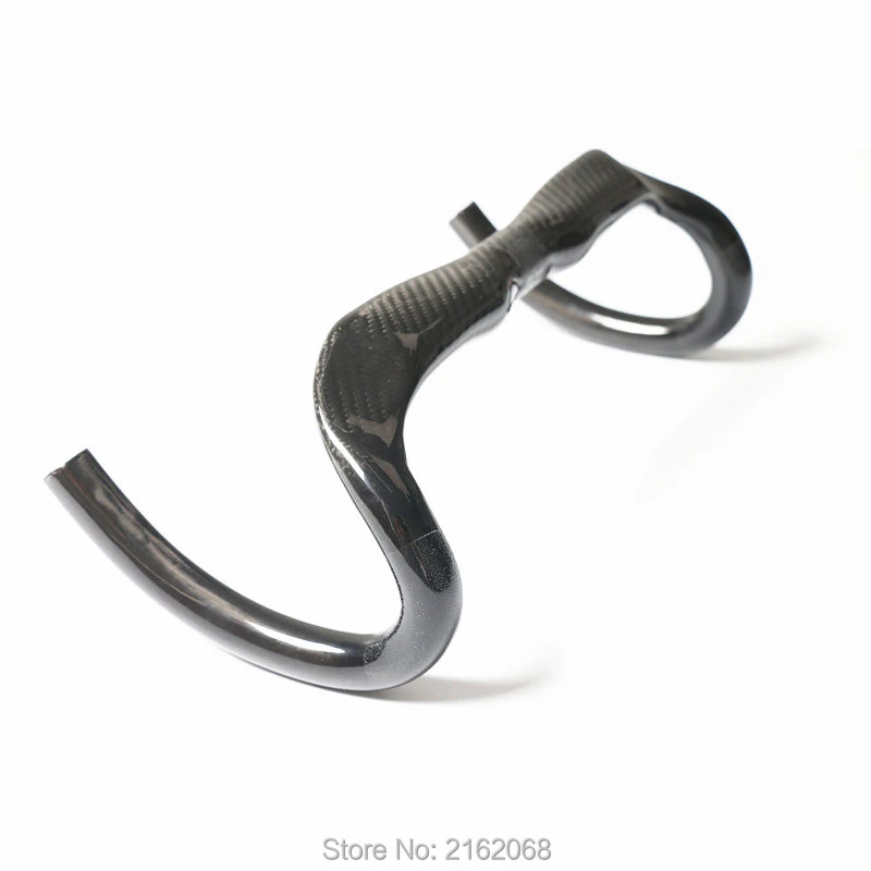 Neuester kompakter Typ Racing Rennrad glänzend matt 3K Vollcarbon-Fahrradlenker Carbon gebogener Stange 31,8 * 380-440 mm – Detail 1