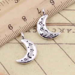 20pcs Charms Moon Star 20x13mm Tibetan Bronze Silver Color Pendants Antique Jewelry Making DIY Handmade Craft