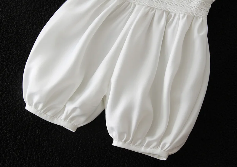 baby boy clothes white baptism baby romper set with hat turndown collar newborn first christmas boy birthday clothing 3-24M
