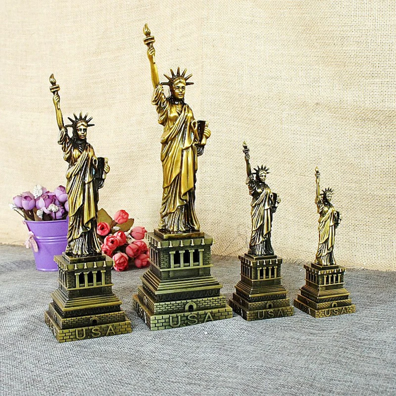 Souvenirs USA Statue of Liberty Metal Decoration Ornaments Model Home Office Decor Decorative Crafts Figurines Miniatures Gift