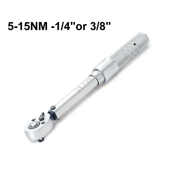 High precision  industrial adjustable mechanical preset  torque wrench 5-25NM 1/4 or 3/8inch ratchet head bike repair tolls