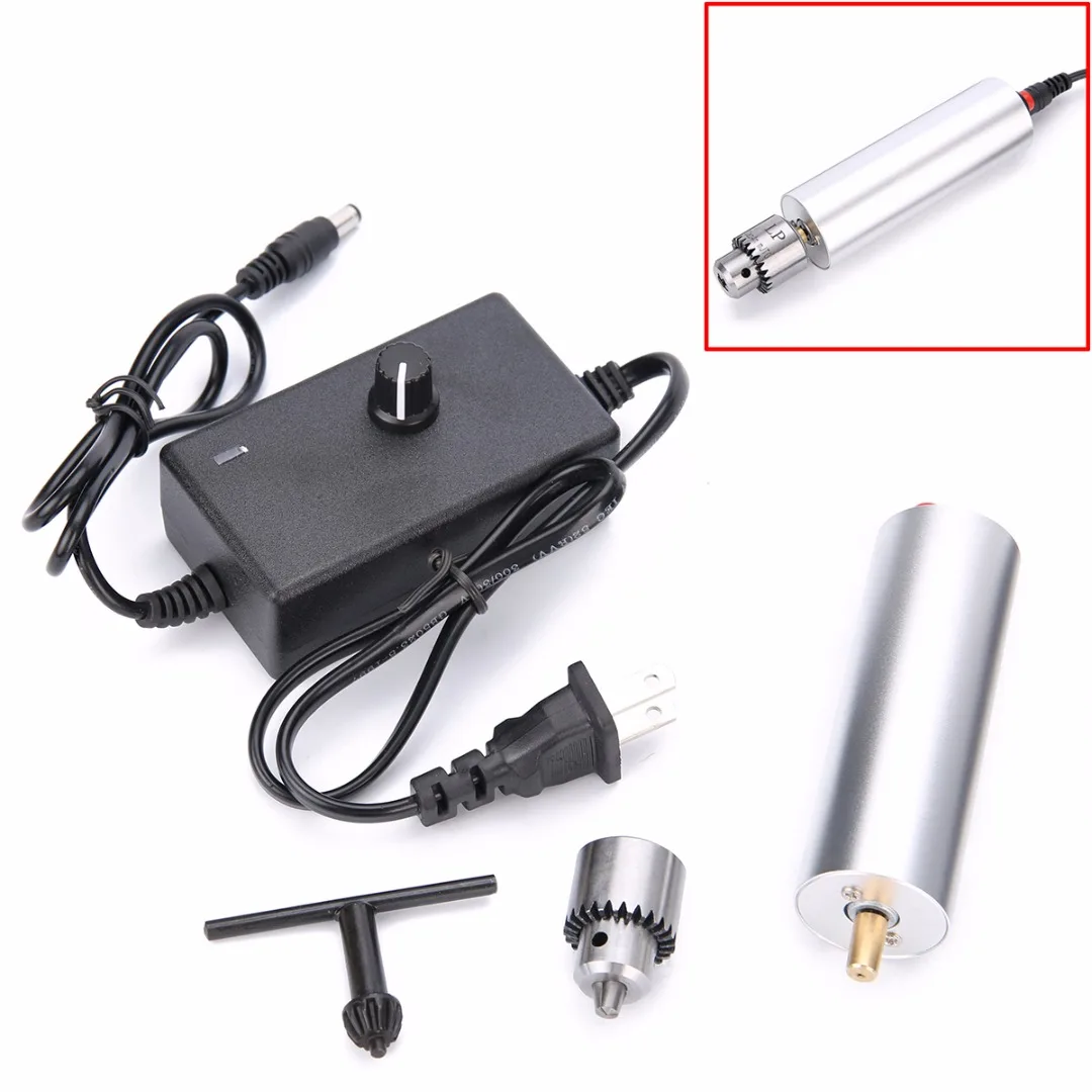 NEW 6V-24V Mini Electric Hand Drill DIY 385 DC Motor with Chuck 24V Power Supply