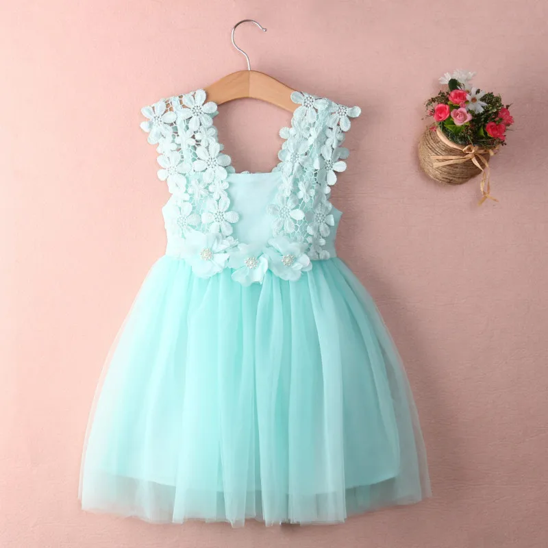 Cute Summer Dress for Baby Girl Clothes Party Lace Tulle Flower Gown Fancy Dridesmaid Dress Sundress Little Girls Dress