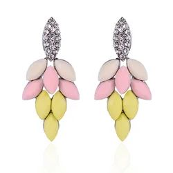 LUBOV Full Crystal Stone Inlaid Rhodium Drop Earrings Colorful Waterdrops Dangle Earrings Trendy Women Party Jewelry 2019