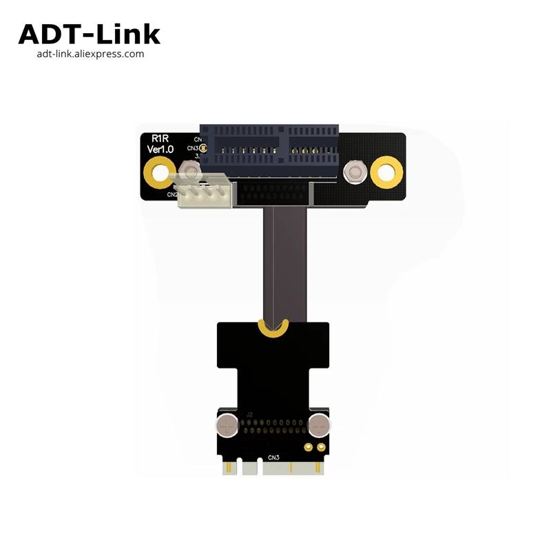 PCI-e X1 Elbow Riser Adapter Card - M.2 WiFi Key A.E A+E Gen3.0 Cable M2 AE for PCI-E 1x 2x 4x 8x 16x Extender Riser