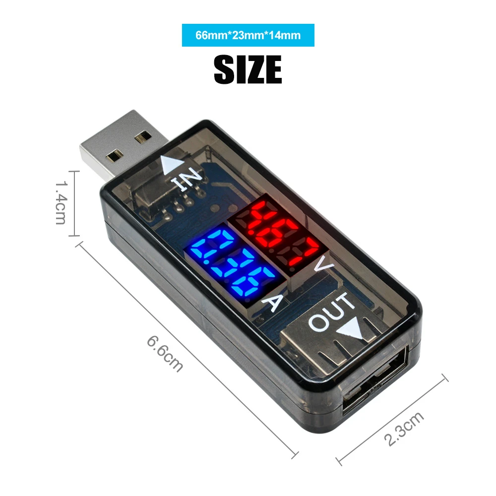 Rilevatore di carica di tensione di corrente USB potenza Mobile tensione di corrente voltmetro amperometro caricatore USB Tester doppio Display digitale