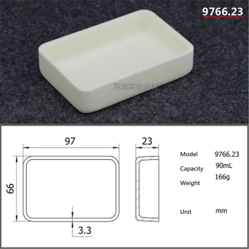 

99.5% Square corundum crucible / 90ml 97766.23 / Temperature 1600 degrees / Sintered ceramic crucible