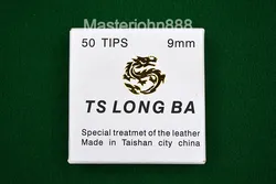 TS LONG BA 50pcs Glue-on Pool Billiards Snooker Cue Tips 9/10mm Free Shipping Wholesales