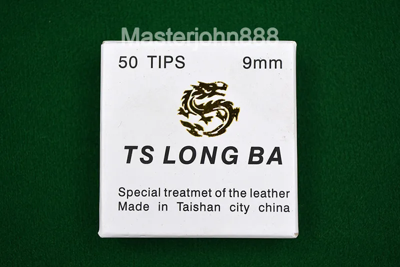 TS LONG BA 50pcs Glue-on Pool Billiards Snooker Cue Tips 9/10mm Free Shipping Wholesales