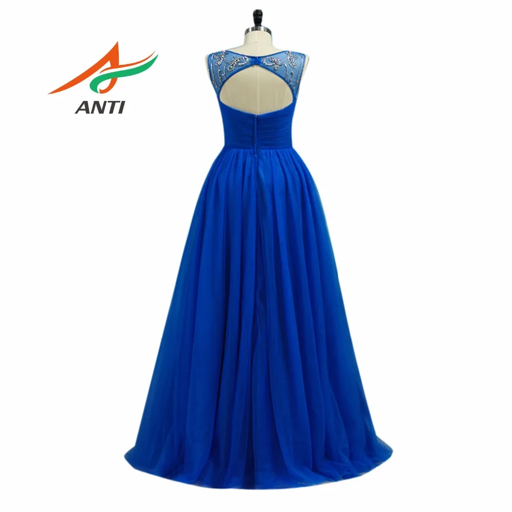 ANTI Hot Sale Temperament Evening Party Dresses Prom Dress Tulle A-Line Crystal Elegant Long Style Dress Floor-Length HQY626