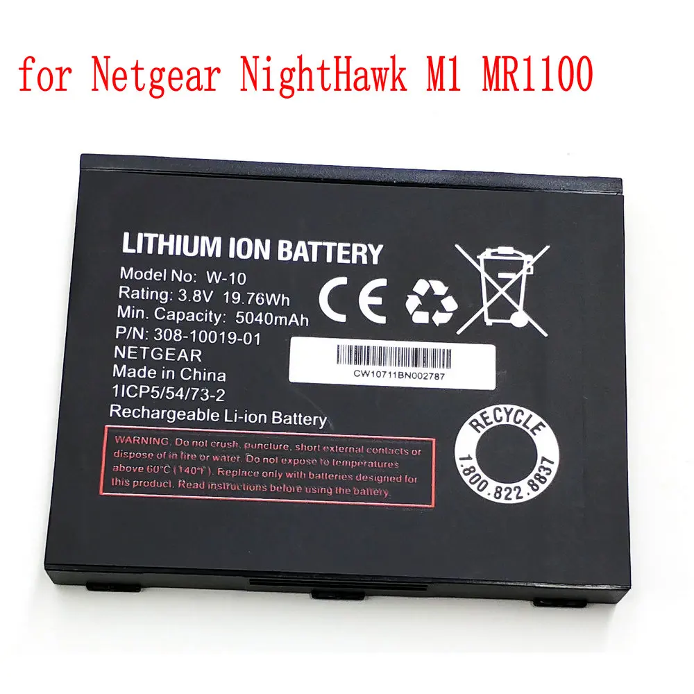 Original 3.8V 5040mAh W-10 Battery For Netgear NightHawk M1 MR1100  W10 Wireless Router Rechargeable Batteries