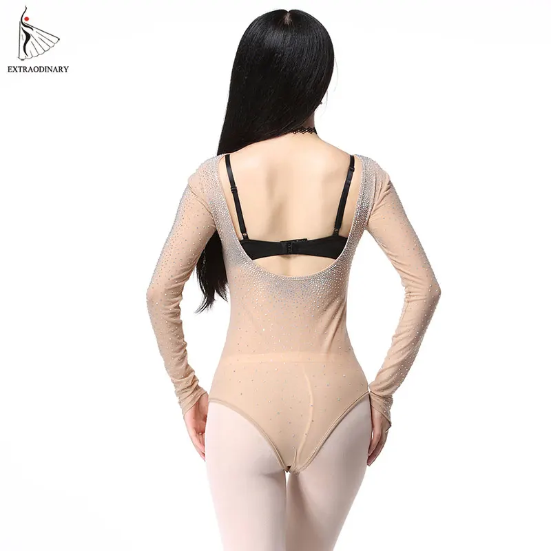 Women Long Sleeves Tops Bottoming Shirt Leotard Drilling Hot Accessories Belly Dancing Sexy Top Dancewear Practice Clothes