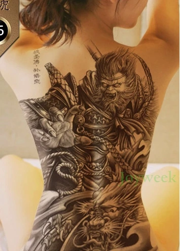 Waterproof Temporary Tattoo Sticker China myth whole back tattoo Handsome Monkey King tatto stickers flash tatoo fake tattoos