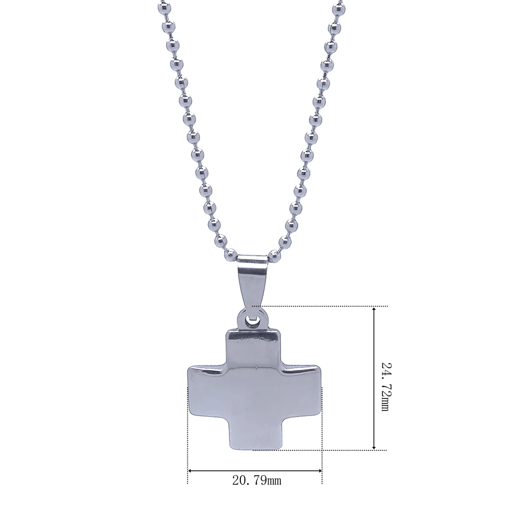 RINYIN Women Fashion Jewerly High Quality Polish T@CO Fat Cross Pendant Stainless Steel Necklace Links Chain 18\