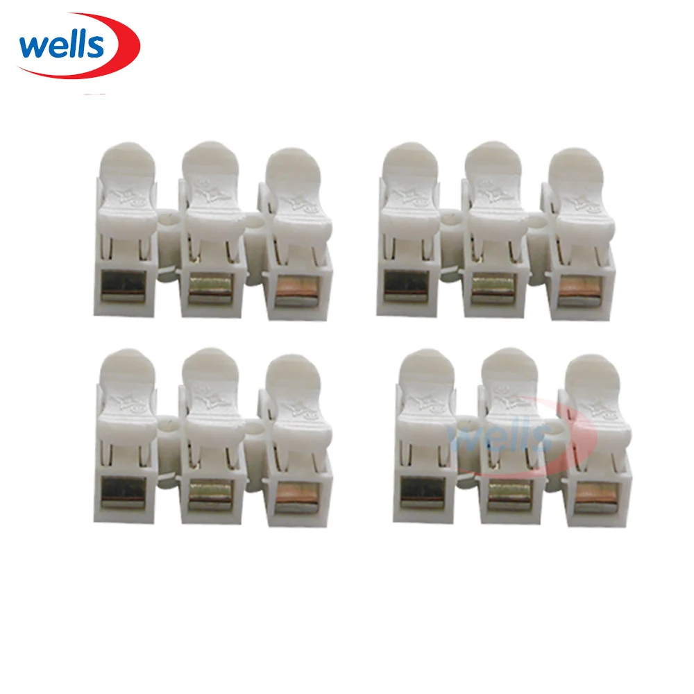 5-100pcs 2pin/3pin Spring with no welding no screws Quick Connector wire cable clamp Terminal Block 2/3 Way for led strip